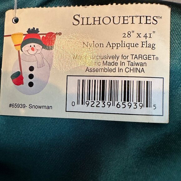 Silhouettes 28 x 41 SNOWMAN Nylon Appliqué Flag NIP - Picture 6 of 9
